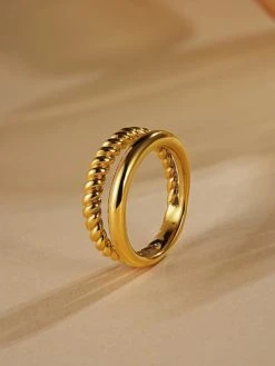 Two Track Ring Gold -Günstiges Kette Geschäft RE0099 2jpg 510x680 1