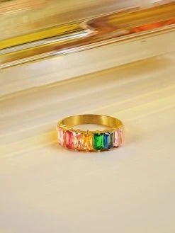 Rainbow Candy Ring Gold -Günstiges Kette Geschäft RE0101.1 510x680 2