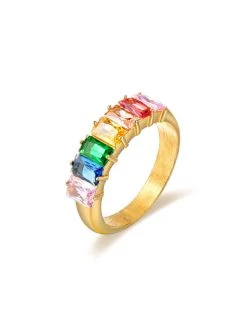Rainbow Candy Ring Gold
