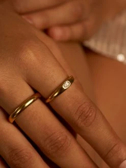 White Dome Ring Gold -Günstiges Kette Geschäft RE0106G.4 510x680 1