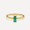 Green Precious Twist Ring Gold