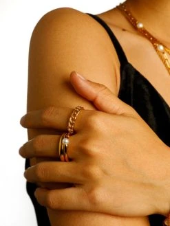 Interlocking Ring Gold -Günstiges Kette Geschäft RE0183G.3 510x680 1