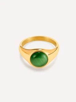 Vintage Green Ring Gold -Günstiges Kette Geschäft RE0187G.2 510x680 1