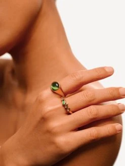 Vintage Green Ring Gold -Günstiges Kette Geschäft RE0187G.4 510x680 1