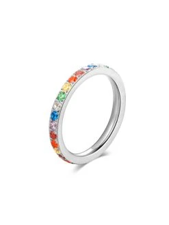Rainbow Shine Ring Silber