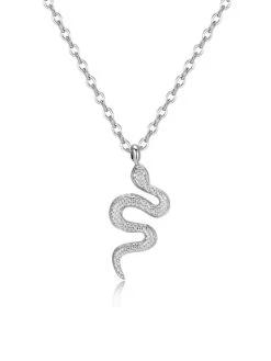 Snake Pendant Kette Silber