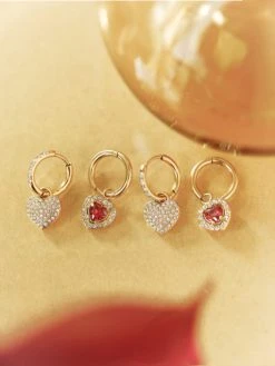 Eternal Red Heart Ohrringe Gold -Günstiges Kette Geschäft collectionforheart 510x680 1